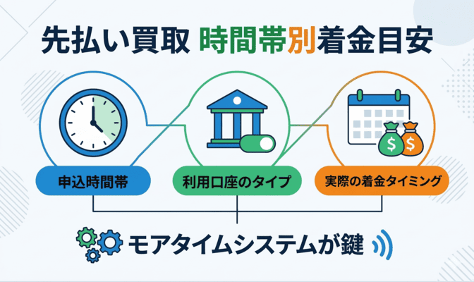 先払い買取に24時間いつ申し込むと着金はいつ？時間帯別の目安