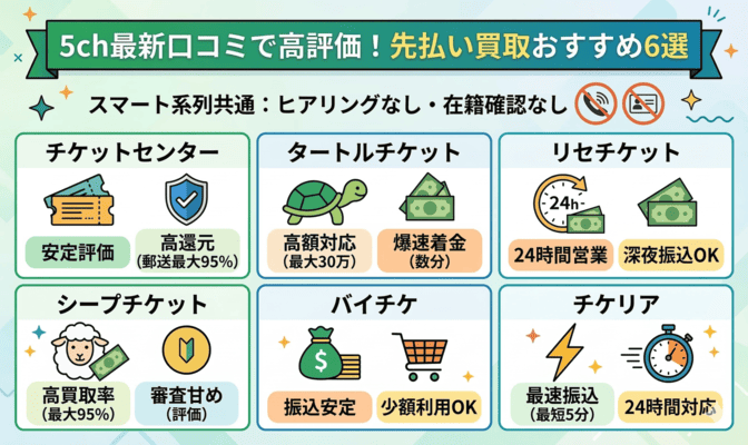 先払い買取の5ch最新口コミで評判の良いおすすめ業者6選