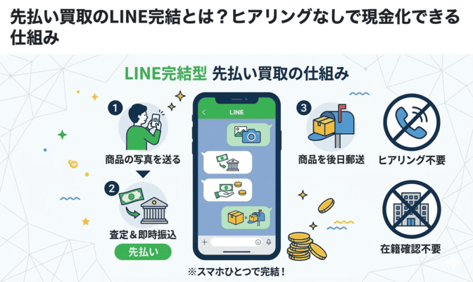 先払い買取のLINE完結とは？ヒアリングなしで現金化できる仕組み