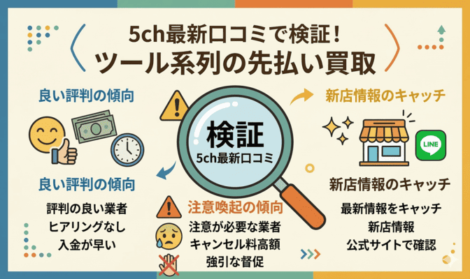 ツール系列の先払い買取を5chの最新口コミで検証
