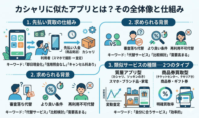 カシャリに似たアプリとは？仕組みと類似サービス